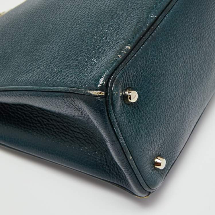 Pre Owned Dior Teal Green Floral Printed Leather Large Diorissimo Shopper Tote