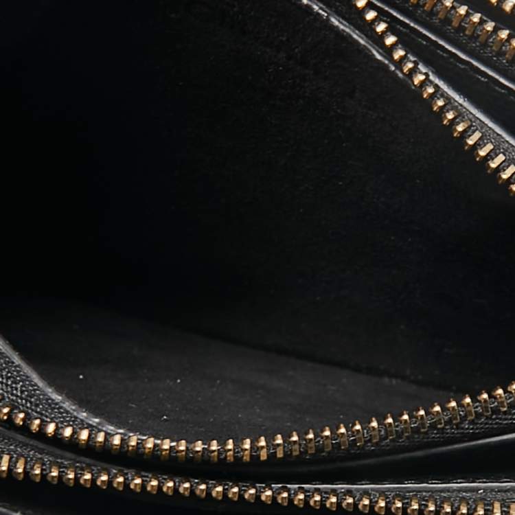 Pre Owned Dior Black Leather Saddle Triple Zip Crossbody Bag