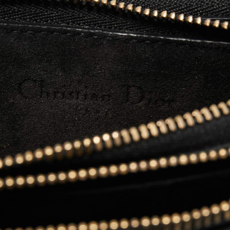 Pre Owned Dior Black Leather Saddle Triple Zip Crossbody Bag