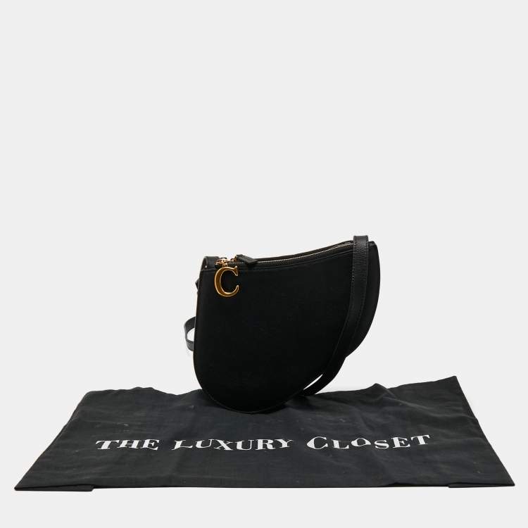 Pre Owned Dior Black Leather Saddle Triple Zip Crossbody Bag