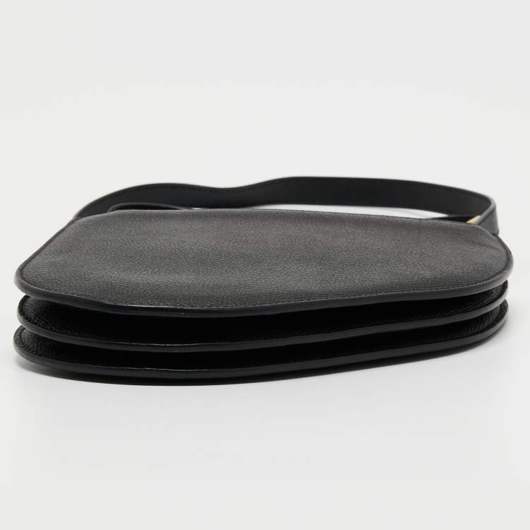Pre Owned Dior Black Leather Saddle Triple Zip Crossbody Bag