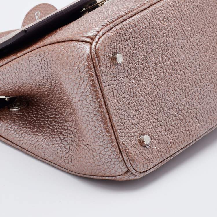 Pre Owned Dior Mocha Leather Mini Be Dior Flap Bag