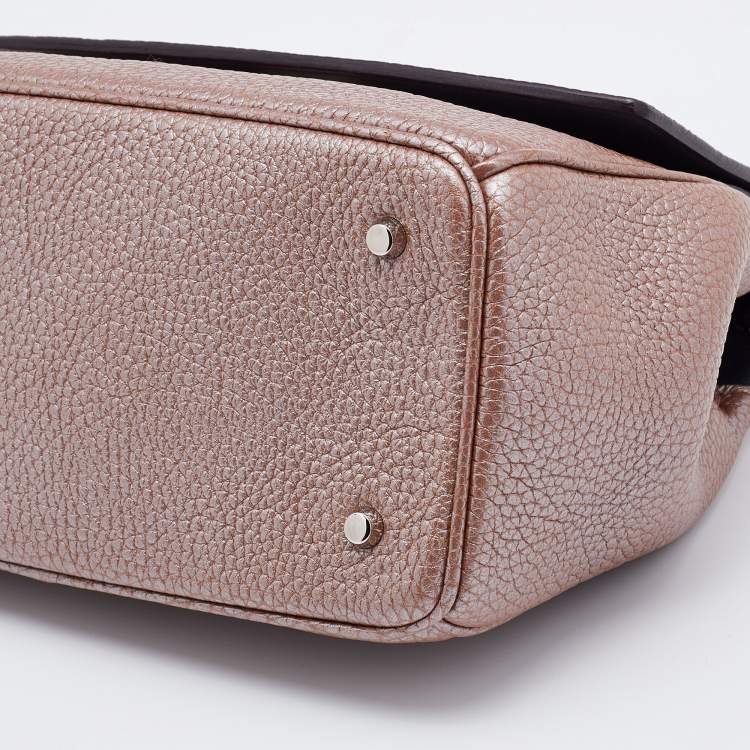 Pre Owned Dior Mocha Leather Mini Be Dior Flap Bag
