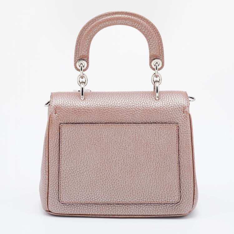Pre Owned Dior Mocha Leather Mini Be Dior Flap Bag