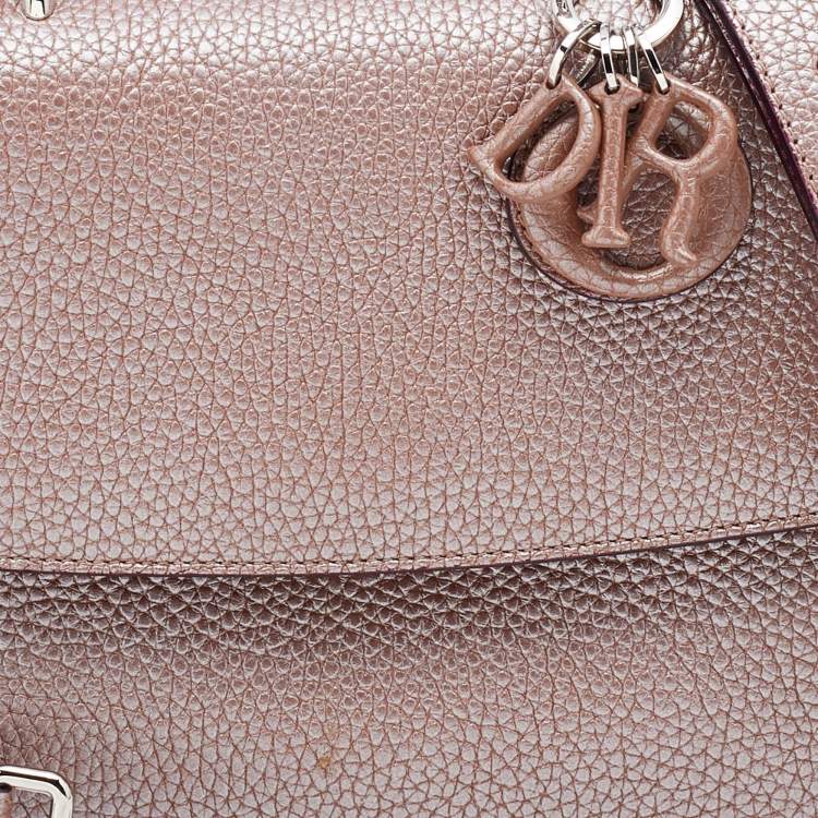 Pre Owned Dior Mocha Leather Mini Be Dior Flap Bag
