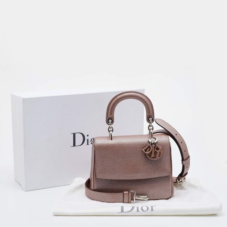 Pre Owned Dior Mocha Leather Mini Be Dior Flap Bag