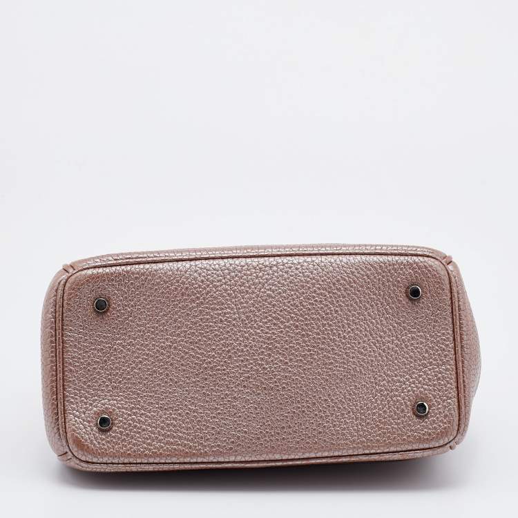 Pre Owned Dior Mocha Leather Mini Be Dior Flap Bag