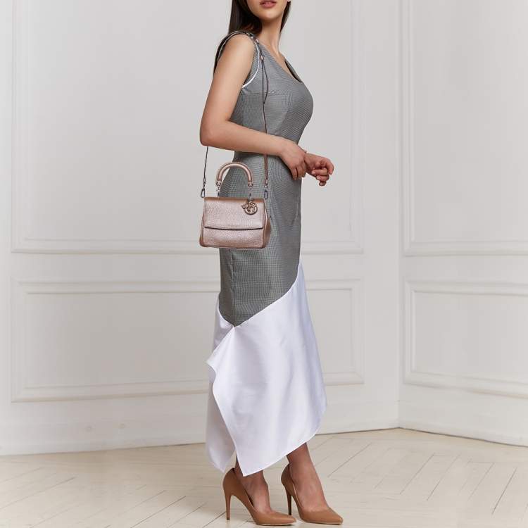 Pre Owned Dior Mocha Leather Mini Be Dior Flap Bag