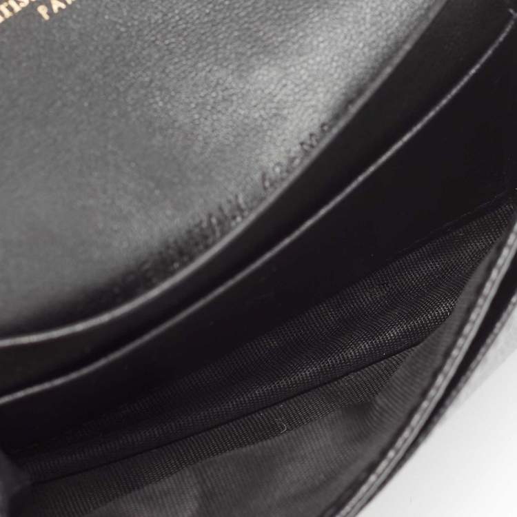 Pre Owned Dior Black Leather Saddle Card Holder