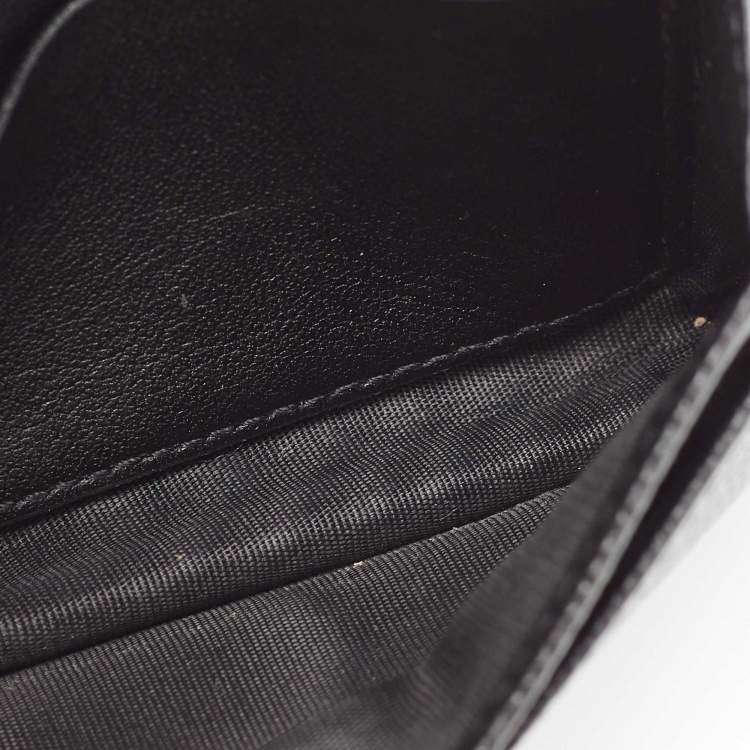Pre Owned Dior Black Leather Saddle Card Holder