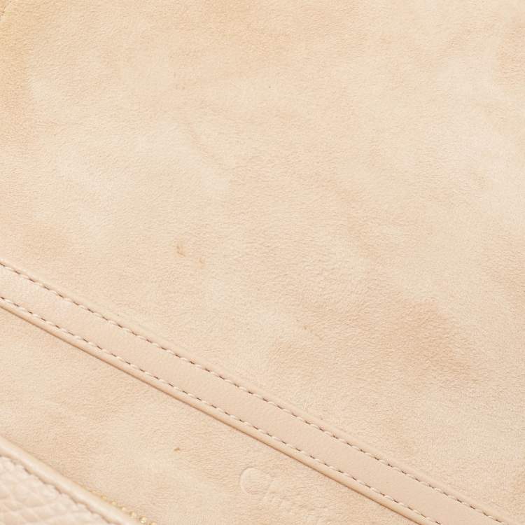 Pre Owned Dior Beige Leather Diorama Wallet on Chain
