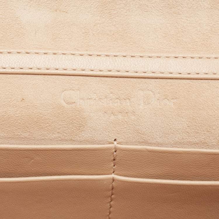 Pre Owned Dior Beige Leather Diorama Wallet on Chain