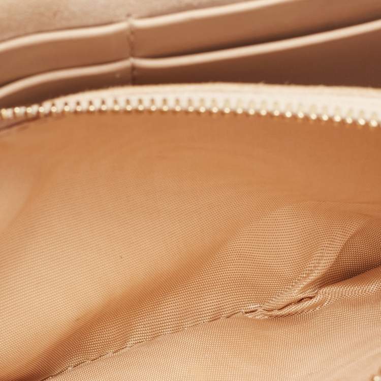 Pre Owned Dior Beige Leather Diorama Wallet on Chain