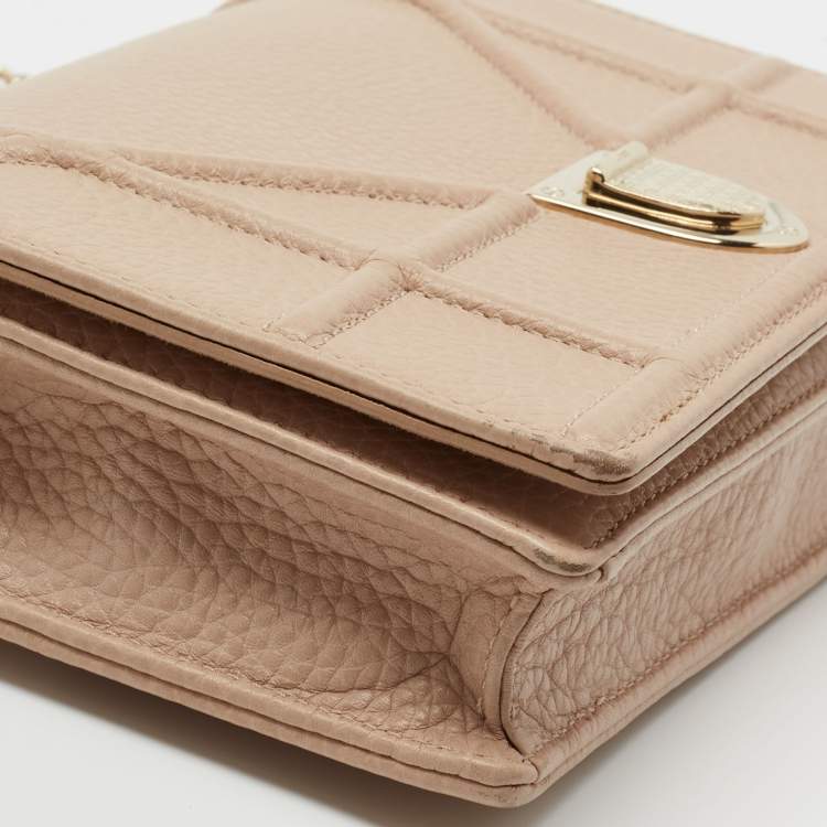 Pre Owned Dior Beige Leather Diorama Wallet on Chain