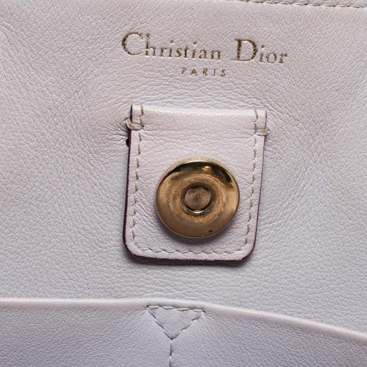 Pre Owned Dior Purple Leather Large Diorissimo Shopper Tote