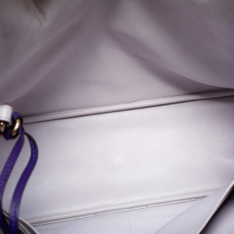 Pre Owned Dior Purple Leather Large Diorissimo Shopper Tote