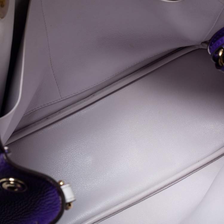 Pre Owned Dior Purple Leather Large Diorissimo Shopper Tote