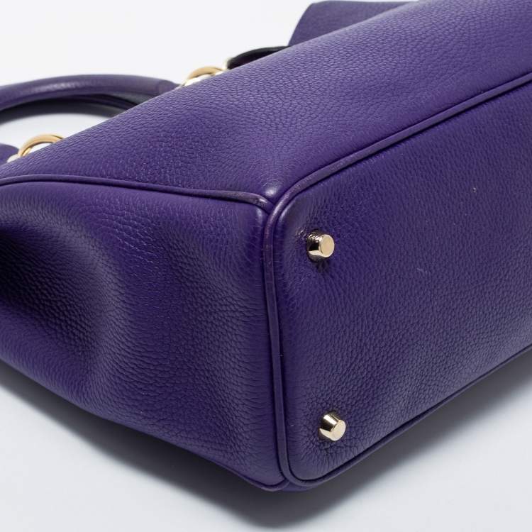 Pre Owned Dior Purple Leather Large Diorissimo Shopper Tote