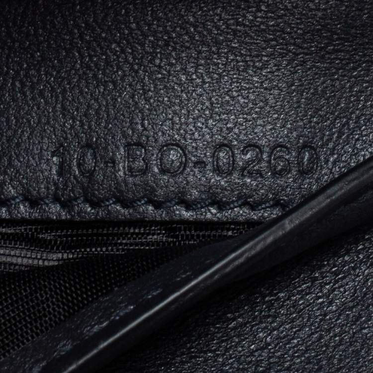 Pre Owned Dior Dark Grey Micro Cannage Patent Leather 30 Montaigne Trifold Wallet