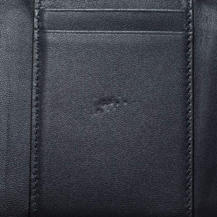 Pre Owned Dior Dark Grey Micro Cannage Patent Leather 30 Montaigne Trifold Wallet