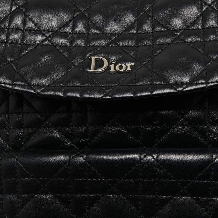 Pre Owned Dior Black Cannage Quilted Leather Small Stardust Backpack