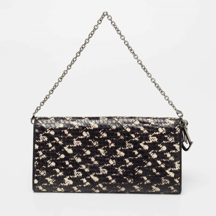 Dior Black/White Snakeskin Lady Dior Wallet on Chain Dior The Luxury Closet