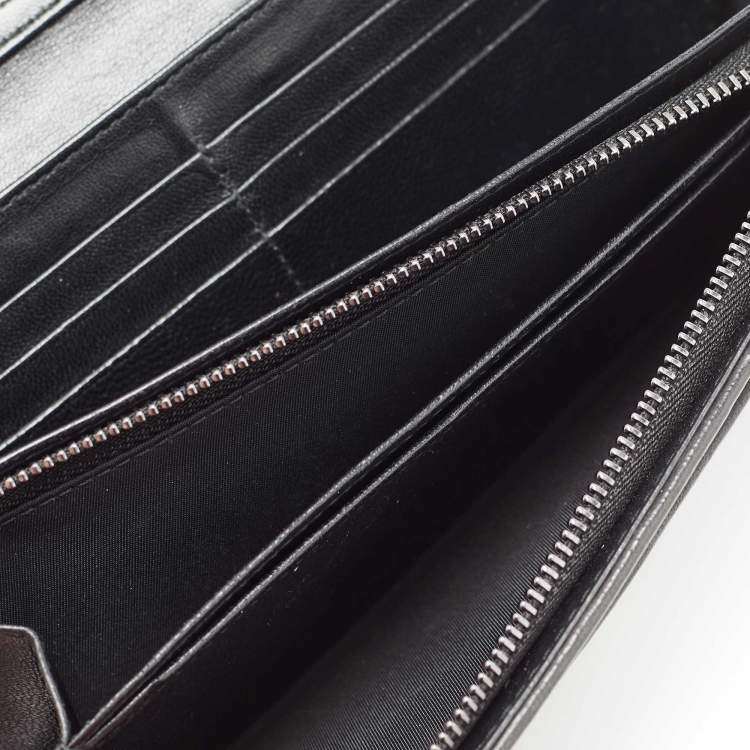 Pre Owned Dior Black/White Snakeskin Lady Dior Wallet on Chain