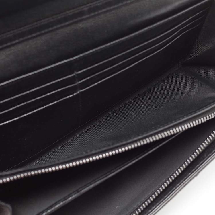 Pre Owned Dior Black/White Snakeskin Lady Dior Wallet on Chain