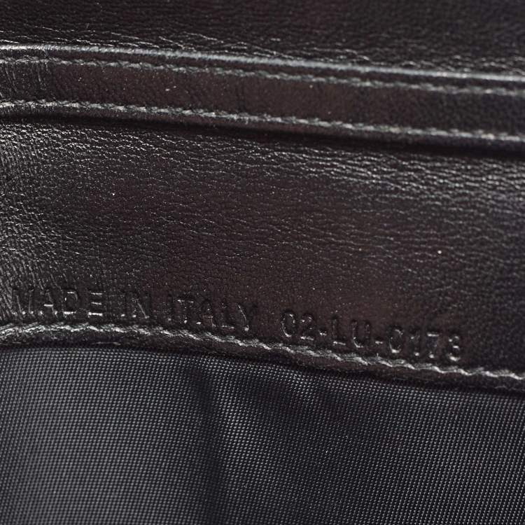 Pre Owned Dior Black/White Snakeskin Lady Dior Wallet on Chain