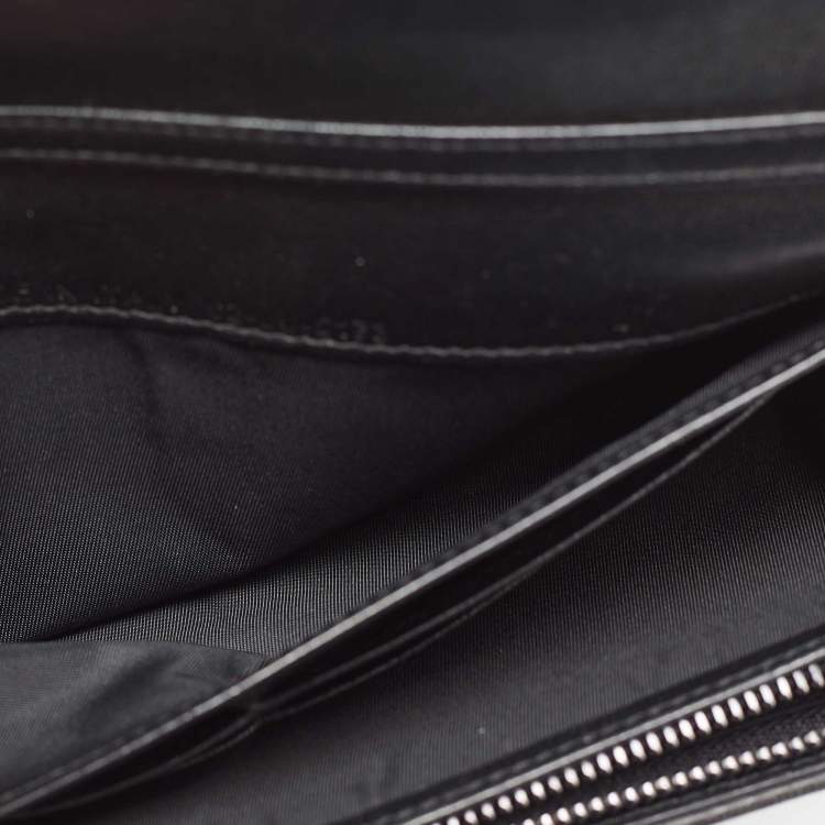 Pre Owned Dior Black/White Snakeskin Lady Dior Wallet on Chain