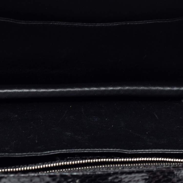 Pre Owned Dior Black Python Top Handle Bag