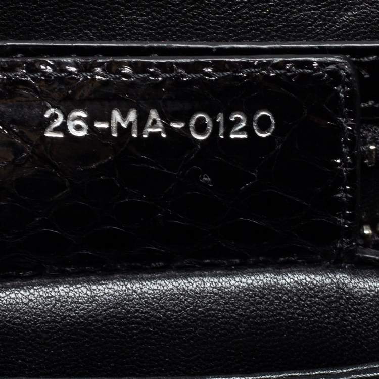 Pre Owned Dior Black Python Top Handle Bag
