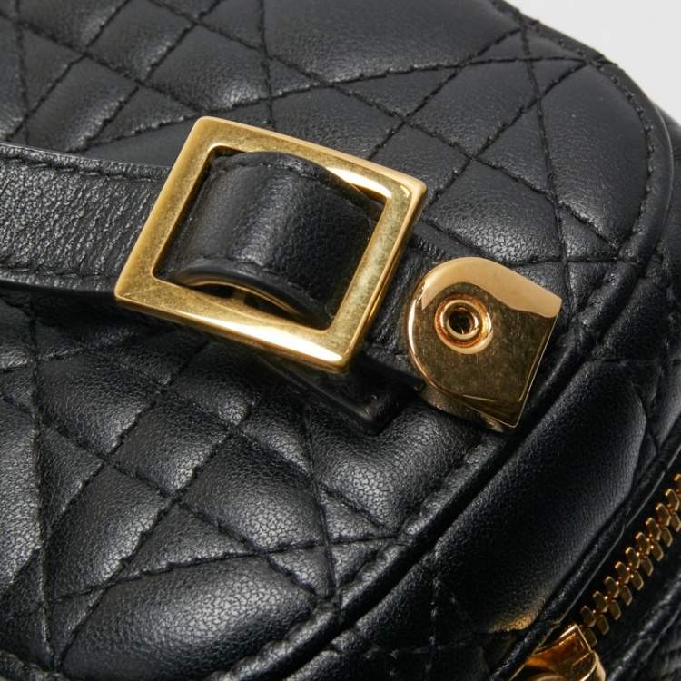 Pre Owned Dior Black Cannage Leather Small Diortravel Vanity Case