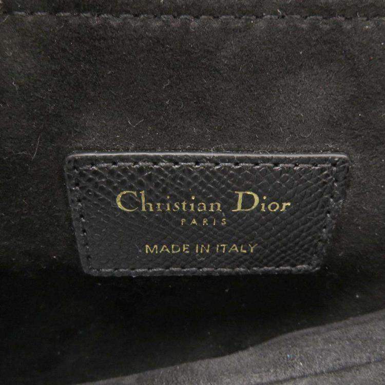 مملوكة مسبقًا Dior Black Leather Saddle Mini Shoulder Bag 
