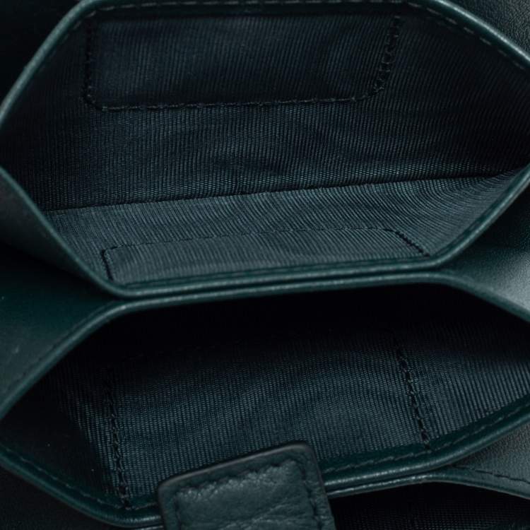 مملوكة مسبقًا Dior Green Cannage Leather Lady Dior 5 Gusset Card Holder