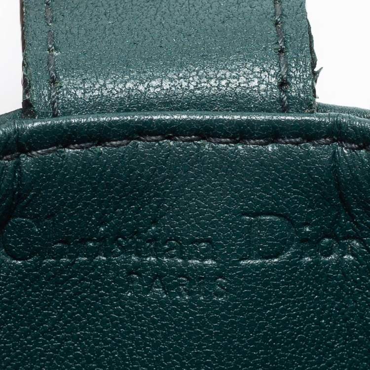 مملوكة مسبقًا Dior Green Cannage Leather Lady Dior 5 Gusset Card Holder