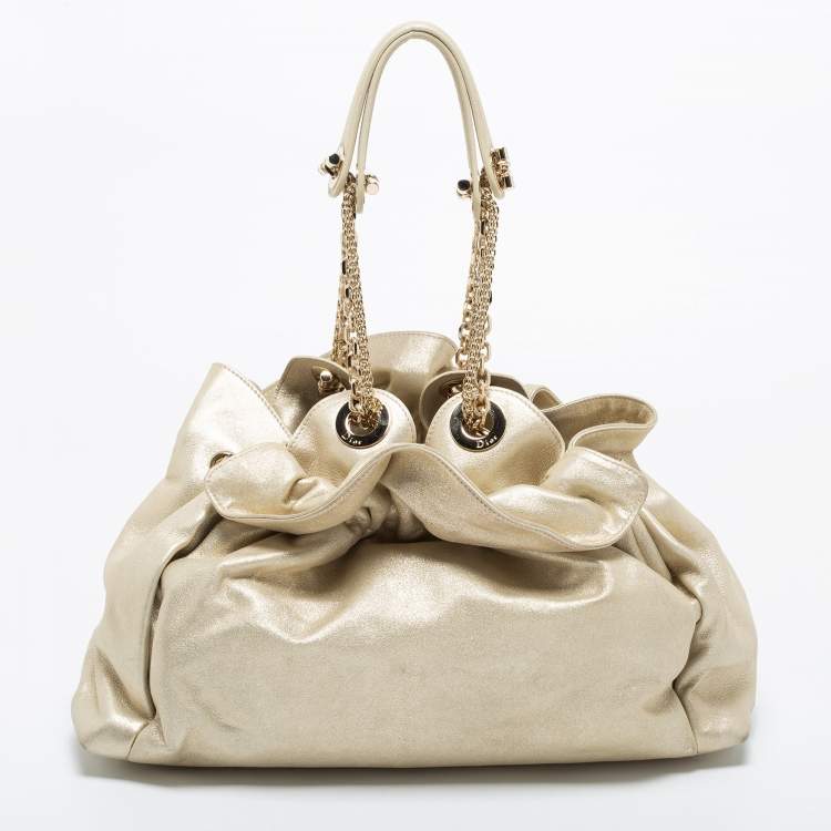 Pre Owned Dior Metallic Gold Leather Le Trente Hobo