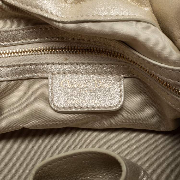 Pre Owned Dior Metallic Gold Leather Le Trente Hobo