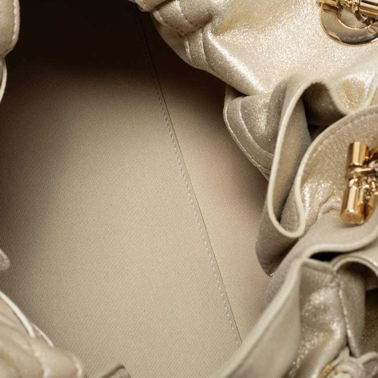 Pre Owned Dior Metallic Gold Leather Le Trente Hobo