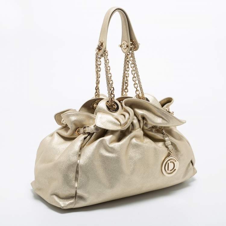 Pre Owned Dior Metallic Gold Leather Le Trente Hobo