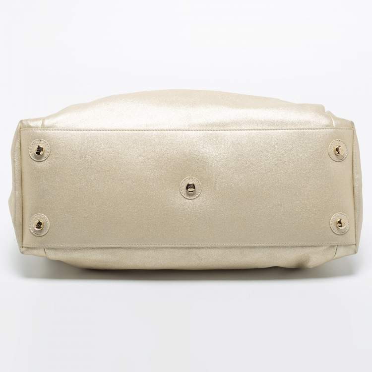 Pre Owned Dior Metallic Gold Leather Le Trente Hobo