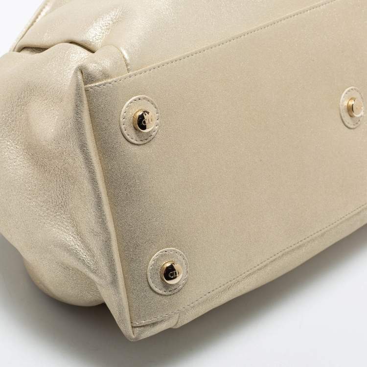 Pre Owned Dior Metallic Gold Leather Le Trente Hobo