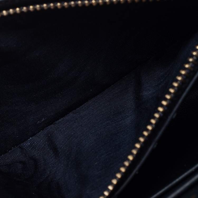 Pre Owned Dior Navy Blue Oblique Canvas and Leather Saddle Belt Bag