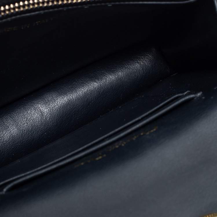 Pre Owned Dior Navy Blue Oblique Canvas and Leather Saddle Belt Bag
