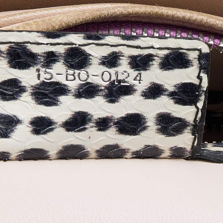Pre Owned Dior Multicolor Leather And Water Snake Medium Lady Dior Tote