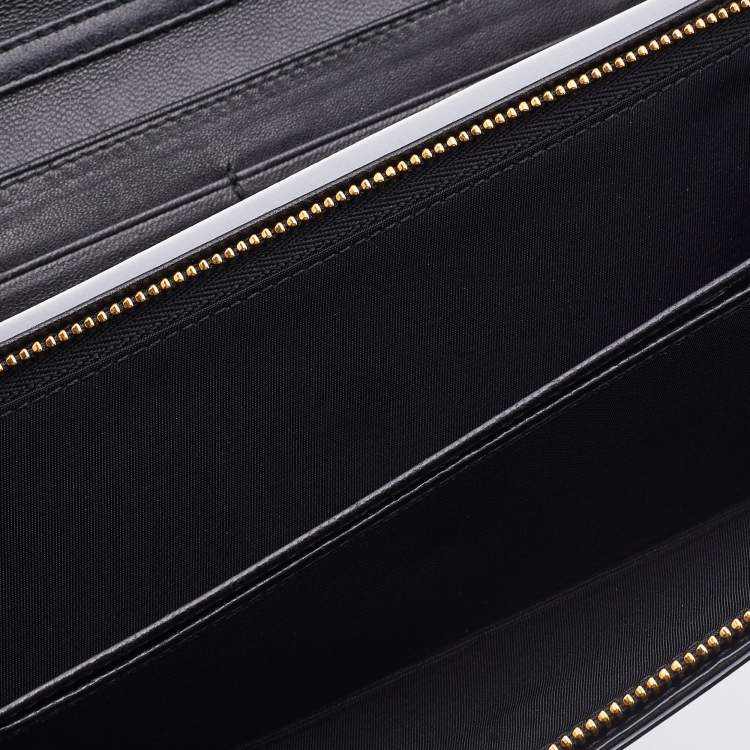 Pre Owned Dior Black Cannage Patent Leather Lady Dior Wallet 