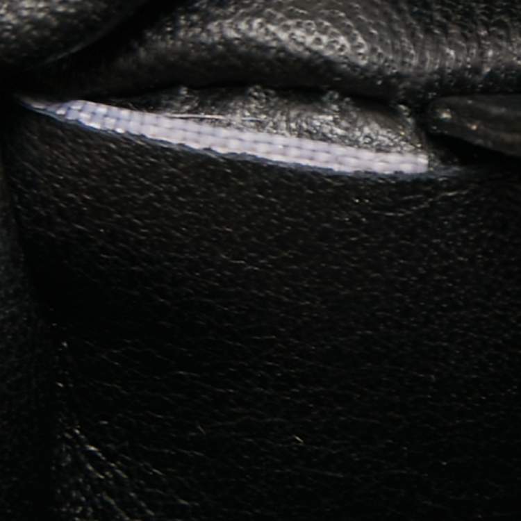 Pre Owned Dior Black/Blue Grained Leather Dune Top Handle Bag