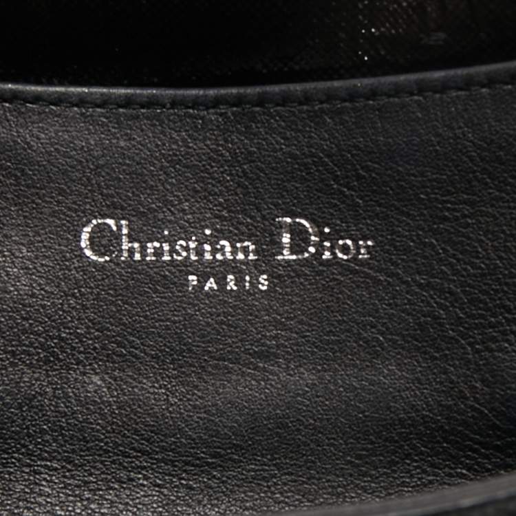 Pre Owned Dior Black/Blue Grained Leather Dune Top Handle Bag