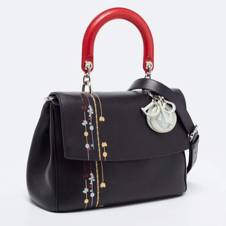 Pre Owned Dior Black Leather Be Dior Shoulder Bag