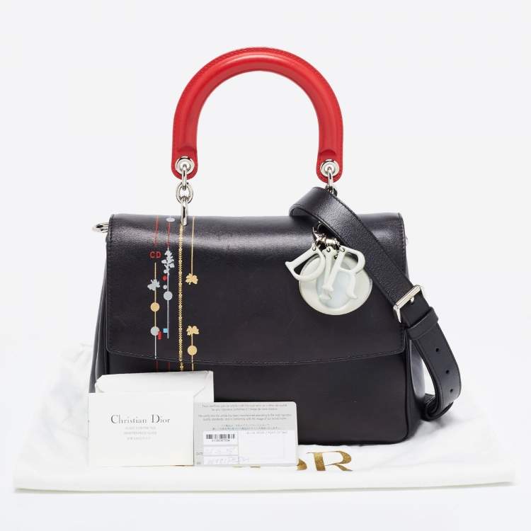 Pre Owned Dior Black Leather Be Dior Shoulder Bag